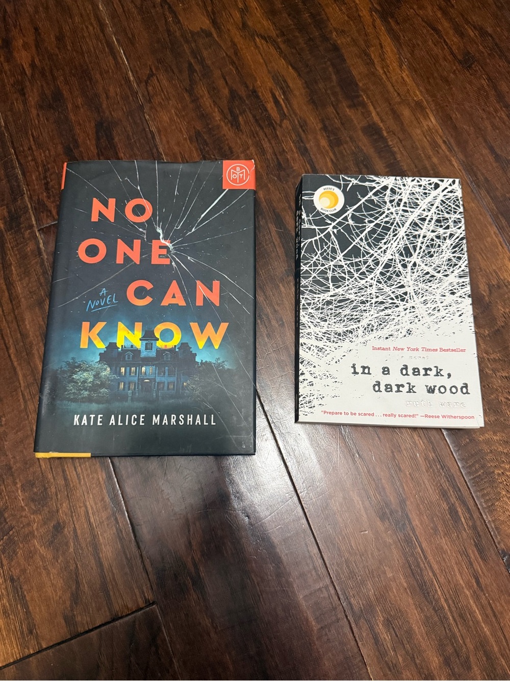 No One Can Know by Kate Alice Marshall - in a dark, dark wood by Ruth Ware.